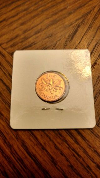 1958 Canada One Cent Queen Elizabeth Ii Coin Uncirculated Proof Like