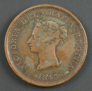 Brunswick Canada Victoria Dei Gratia Regina 1843 Penny Token