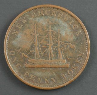 Brunswick CANADA Victoria Dei Gratia Regina 1843 Penny Token 2