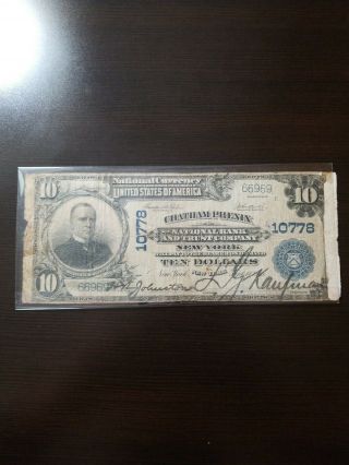 Series 1902 $10 Chatham And Phenix National Bank Of York