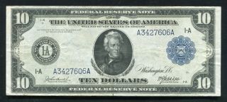 Fr.  904 1914 $10 Ten Dollars Frn Federal Reserve Note Boston,  Ma Very Fine,