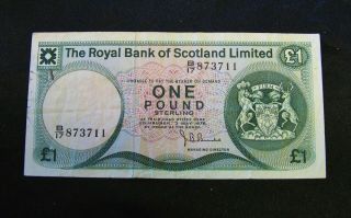 1976 Royal Bank Of Scotland Limited £1 One Pound Sterling Banknote - B 17