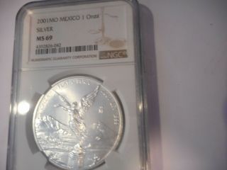 2001 Mexico Silver Onza Libertad Ngc Ms69 Great Deal Priced Right