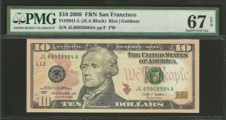 United States,  10 Dollars (2009) Pmg 67 Unc