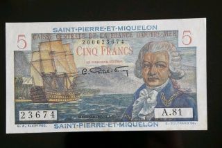 St Pierre Et Miquelon 5 Francs - Uncirculated 1950/1960