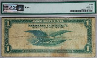 1918 Series $1 One Dollar Federal Reserve Note Cleveland Blue Seal PMG Fine - 12 4