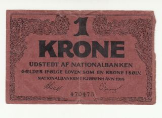 Denmark 1 Krone 1914 Circ.  @