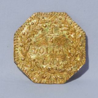 1874 Fractional California Gold coin.  U.  S Gold 1/4 Dollar Coin 2