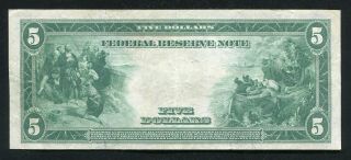 FR.  875a 1914 $5 FIVE DOLLARS FRN FEDERAL RESERVE NOTE ST.  LOUIS,  MO VERY FINE, 2