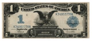 Series 1899 $1 Silver Certificate Black Eagle Fr 235,  Elliott/white Very Fine