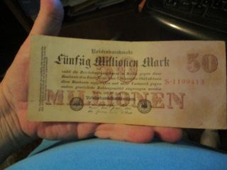 Collector 1923 50 Million Mark Reichsbanknote S - 1199413