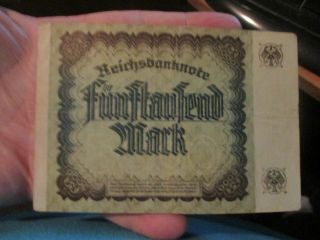 Good Collector 1922 5000 Mark Reichsbanknote A 253795 HG 2