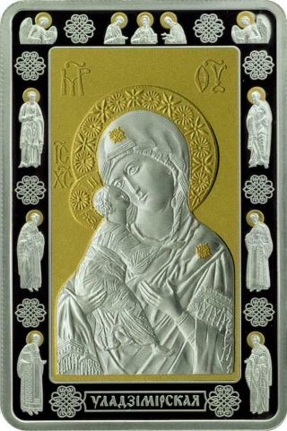 Belarus 2012 20 Rubles Orthodox Icons Theotokos Of Vladimir Silver Proof Coin