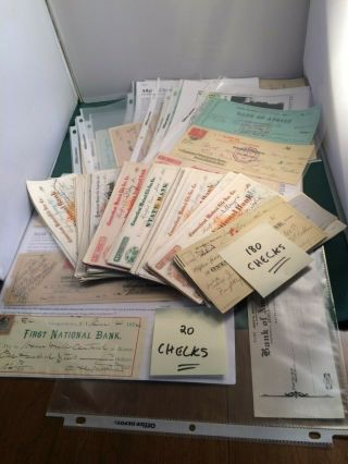 200 Antique/vintage Bank Checks - 1800 