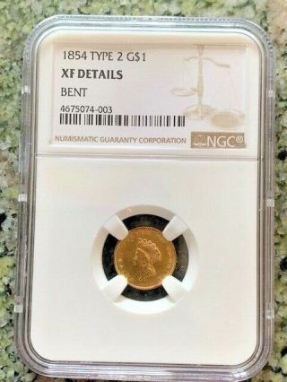 1854 Type 2 G$1 Gold Dollar Ngc Xf Details