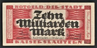 Vad - Kaiserslautern - 10 Milliarden Mark Inflation Note - 1