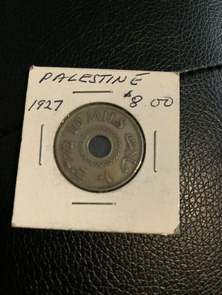 Palestine 10 Mils 1927 - First Year Issue Coin,  British Mandate Mil Coins