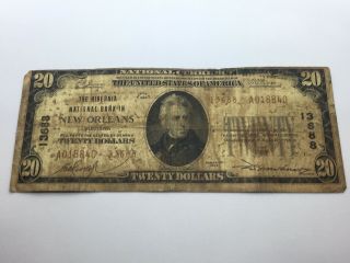 1929 $20 National Bank Note Orleans Louisiana Ch.  13688