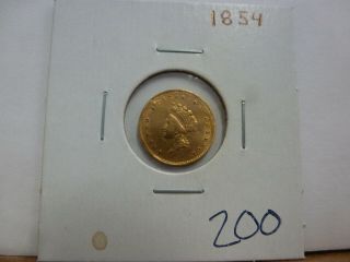 1854 Type 2 Indian Princess Dollar Coin