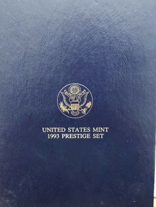 1993 US PRESTIGE Proof Set & Bill Of Rights 7 Coin w/ Silver Dollar & Half 4