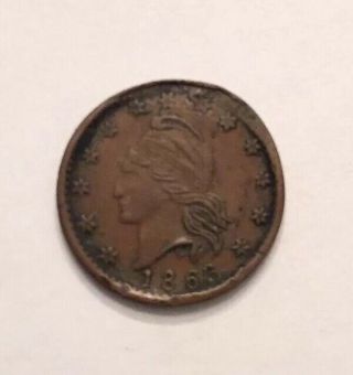 1861 - 1865 Us Civil War Token 1863 Cwt Army & Navy Patriotic Medal Coin