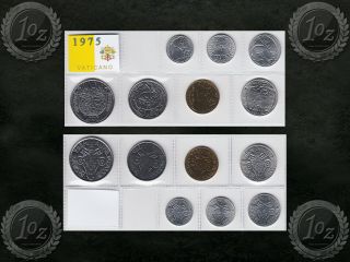 Vatican Set 1975 - 7 Coins 1975 (1,  2,  5,  10,  20,  50,  100 Lire) Uncirculated