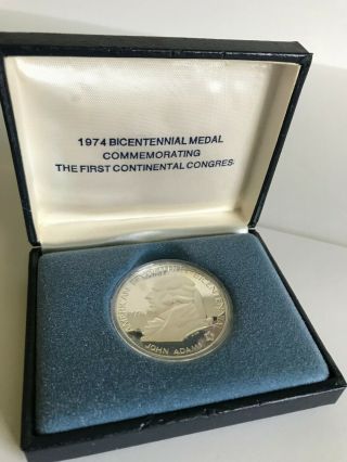 1974 John Adams Bicentennial Sterling Silver Medal First Continental Congress