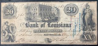 $20 Note,  1862 Bank Of Louisiana At Orleans