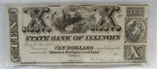18_ $10 State Bank Of Illinois Il & Mi Canal Obsolete Bank Note Remainder Pc - 270