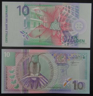 Surinam Paper Money 10 Gulden 2000 Unc