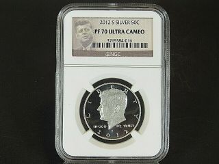 2012 S Silver Kennedy Half Dollar Ngc Pf 70 Ultra Cameo,  Portrait Label