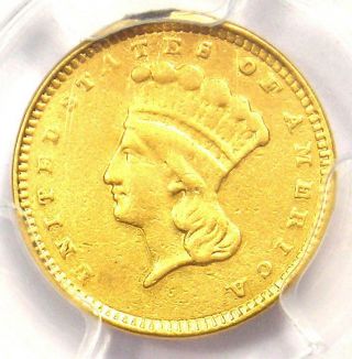 1857 Indian Gold Dollar Coin G$1 - Certified Pcgs Vf Details - Rare Coin