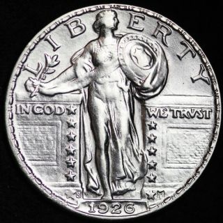 1926 - S Standing Liberty Quarter Choice Au,  /unc E574 Wcnm