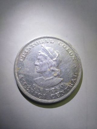 El Salvador Silver Coin 1 Peso,  Km115.  1 F 1908