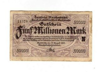 Xxx - Rare Special 5 Million Mark Baden Inflation Banknote 1923 Ok Con