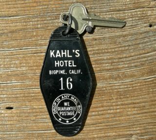 Old Big Pine California (inyo 395) Kahls Hotel Tag Key Adv Harold 