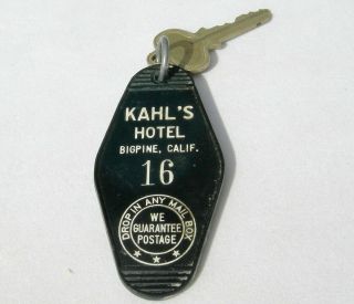 old BIG PINE CALIFORNIA (INYO 395) KAHLS HOTEL TAG KEY ADV HAROLD ' S CLUB RENO NV 4