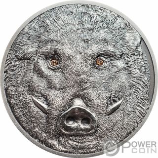 Wild Boar Wildlife Protection 1 Oz Silver Coin 500 Togrog Mongolia 2018
