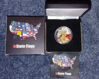 2015 1 Oz Pure Silver Coin American Eagle State Flag Texas &