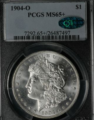 Gem,  1904 - O Morgan Silver Dollar - Pcgs Ms65,  Cac