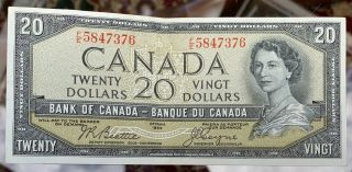 Bank Of Canada 1954 $20 Dollar Banknote Beattie Coyne F/e 5847376