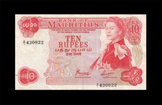 1967 British Colony Mauritius Qeii $10 Replacement Series " Z/1 " ( (ef))