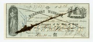 1862 Cr.  41 Texas Treasury Warrant - Civil War Era Xf/au