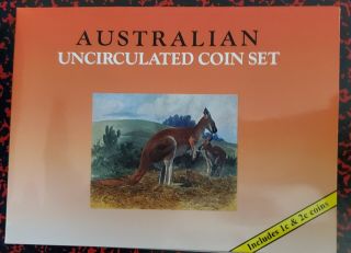 2001 Australian Uncirculated Coin Set - 8 Coins.  Includes 1c & 2c Coins.