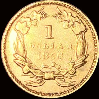 1856 $1 Gold Dollar Piece NEARLY UNCIRCULATED Liberty Coronet Lustery Shine NR 2