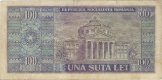 1966 100 LEI ROMANIA CURRENCY BANKNOTE TREASURY NOTE MONEY BANK BILL CASH EUROPE 2