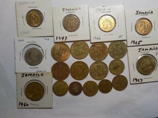 Set Of Jamaican Pennies,  1/2 Pennies And Farthings (l - 49)