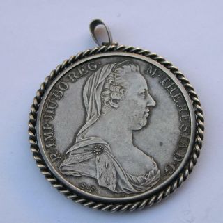 Austria - Maria Theresia 1 Thaler 1780 Silver Coin Pendant