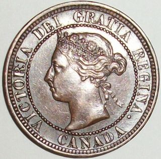 1888 - Canada - 1c - Large - One - Cent Queen - Victoria