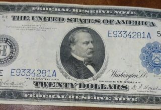 1914 $20 TWENTY DOLLARS FEDERAL RESERVE NOTE BILL RICHMOND VIRGINIA 2